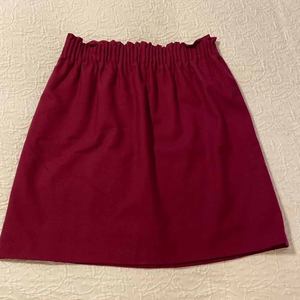 J Crew cranberry wool blend skirt.  Size 8. EUC